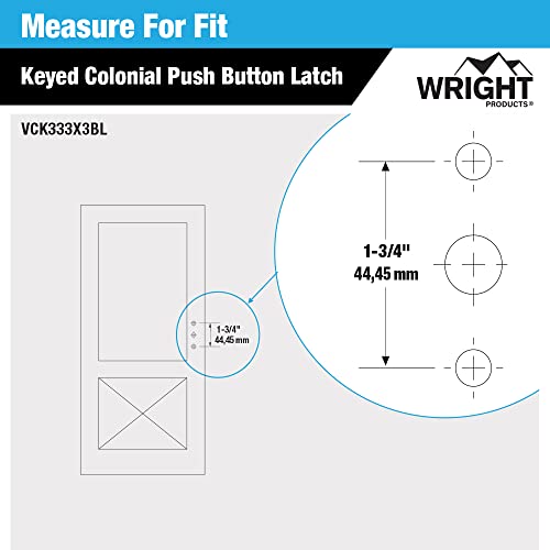  Wright Products Keyed Colonial Push Button Door Latch for Screen and Storm Doors - Stylish and Durable Security Solutio
