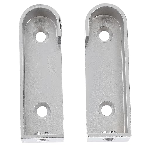 VILLCASE 2Pcs Closet Rod End Supports Durable Cast Wardrobe Tube Support Bracket for Clothes Hanging Rod Holder Silver Finish Compatible with Standard Rods