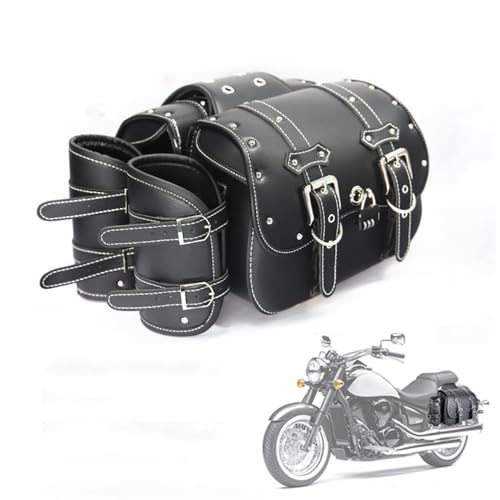 YHNQFB Borse Laterali Moto per Ducati Monster 696 697 797 821 Monster 1200 S, di Grande capacità con Portabicchieri, Borsa Impermeabile per Moto con Design Flip Top, Borsa Attrezzi Moto,A-Black