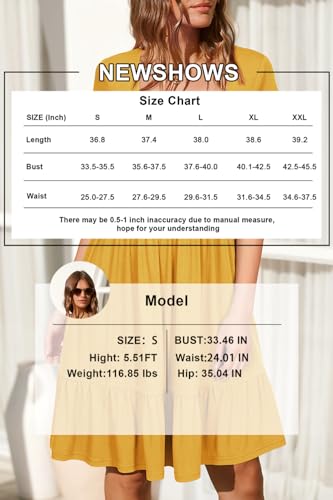 Image of Newshows Women's 2026 Summer Casual Square Neck Ruffle A Line Beach Vacation Sundress Work Business Dress with Pockets