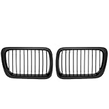 1 Pair Matte Black Front Kidney Grill Grilles Compatible with 1997 1998 1999 BMW 3 Series E36 M3 Coupe Sedan 318i 318is 323i 323is 325i 325is 328i 328is Facelift