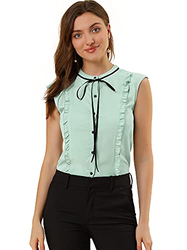 Allegra K - Camicia estiva da donna in chiffon con...