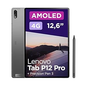 Lenovo Tab P12 Pro Tablet | 12-inch AMOLED | 256GB Precision Pen 3 | WiFi + 4G | 8GB RAM | Storm Grey