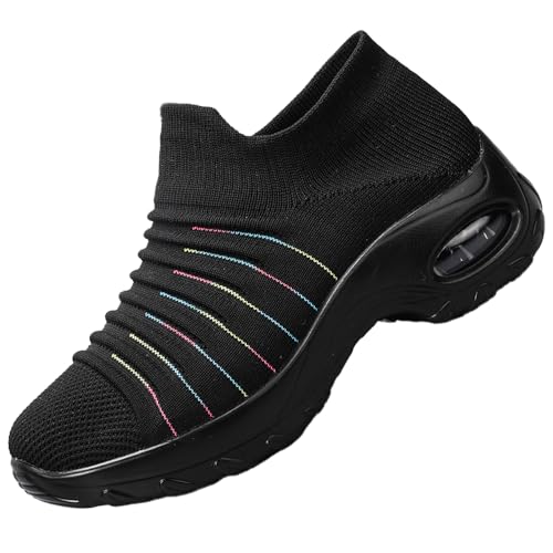 Image of Non Slip Work Shoes Women, Slip On Sneakers Women,Work Shoes Walking Gym Nurse Mesh Casual Fashion Sneakers Comfort Breathable Lightweight