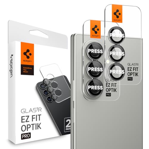 Spigen Glas.tR EZ Fit Optik Pro Protector de Cámara para Samsung Galaxy Z Fold7, 2 Unidades, Negro, Protección Individual, Kit de instalación, Dureza 9H, Anti Arañazos