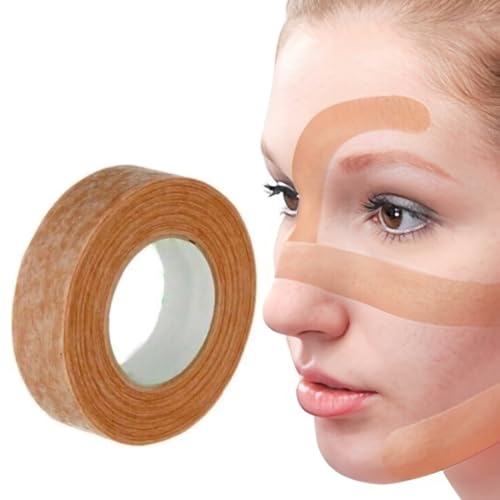 LQIOACU 1 Rollo Micropore Cinta Adhesiva Quirúrgica, Esparadrapo Hipoalergenico, Tiritas Cicatrizantes, Microporosa y Flexible, Parche Nasal, Rinoplastia - Color Piel, 1.25 cm × 9.1 m