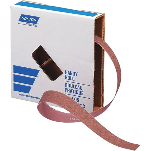 Norton Metalite Cloth Backed Sandpaper Roll, 600 Grit Sandpaper, Woodworking and Automotive Sandpaper, 1-1/2 Inches Wide, Continuous Roll of 50 Yards
