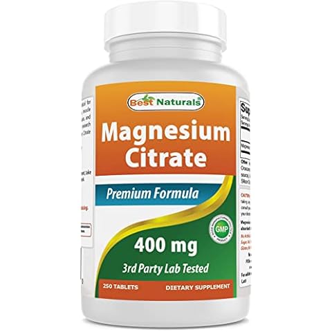 Best Naturals Magnesium Citrate (Citrato de Magnesio) 400mg 250 Tablets (400 mg of Elemental Magnesium per 2 Tablets) (1) Cover
