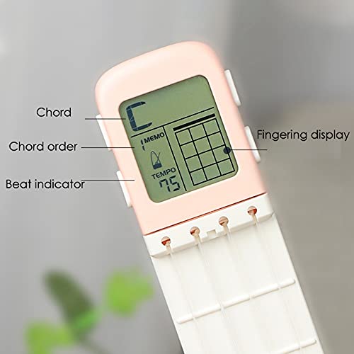 Jaquiain Portable Ukulele Chord Trainer Uke Fingering Practice Tool With Rotatable Chords Chart Screen For Ukulele Beginners C #TOP6