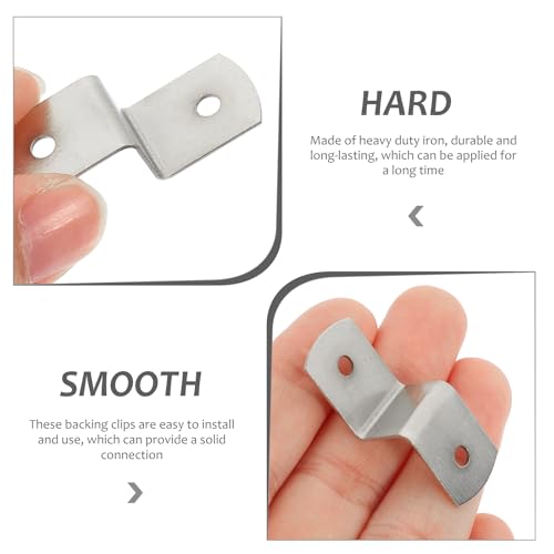 Image of Angoily Z Shape Photo Frame Fasteners 100Pcs Heavy Duty Iron Canvas Clips with Screws for Tabletop Frame Connection 1.18X0.51X0.43 Inch Picture Framing Supplies