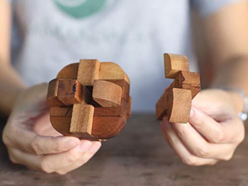 Neutron: Wooden Puzzles for Adults - 3D Brain Teaser Interlocking Game Handmade Organic Educational Problem-Solving Game for Adults. Corporate Desk Accent for Office.