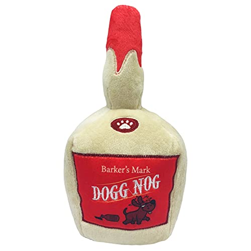 Huxley & Kent Funny Dog Toy w/Squeaker – Holiday Power Plush Squeaky Dog Toys for Small, Medium & Large Dogs – Soft Stuffed Animal for Indoor Play & Fetch - Dogg Nog, Large