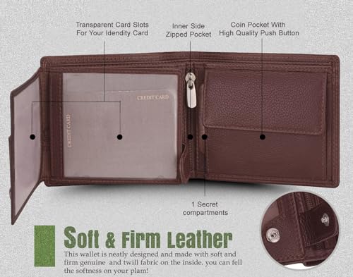 Image of Koochi Men PU Leather Wallet, Brown Colour, Pack of 1