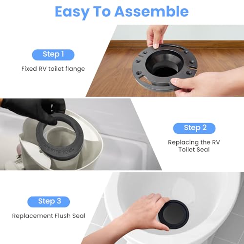 Image of 385345892 34120 Waste Ball Seal Kit For 300 310 320 RV Toilet Seal Replaces | 385345892 3 Inch Socket Floor Flang 34120 Waste Ball Seal Kit 385311658 Rv Toilet Seal