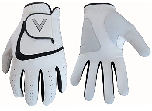 5 White Men's All Weather Golf Gloves Cabretta Leather Thumb & Palm Patch (Medium L/H) - Image 3