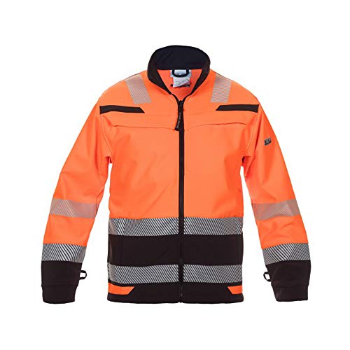Hydrowear 04025985OB-XS TELFORD Trendy High Visible Line Softshelljack, Hi-Vis Oranje/Zwart, Maat XS