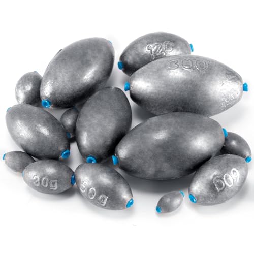 Alwonder Egg Sinkers Fishing Weights, Oval Lead Fishing Weights Sinkers Bass Fishing Casting Egg...