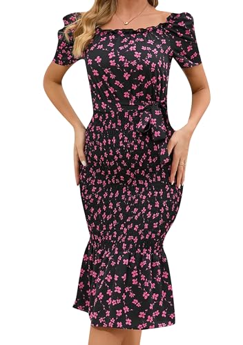 Robe courte d'été imprimé floral idéale pour vos terrasses