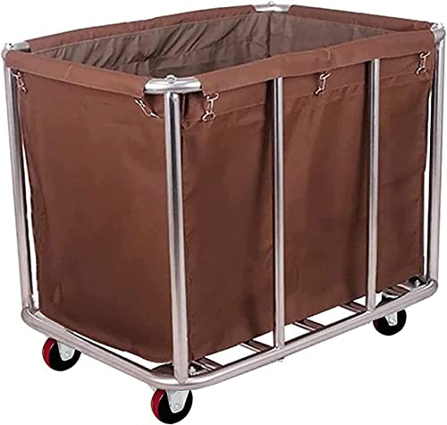 Chariot à linge commercial en acier inoxydable 11 boisseaux marron