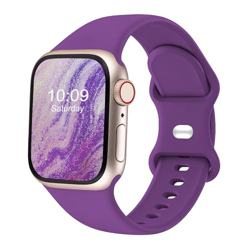 Image of Sport Bands Compatible with Apple Watch Band Women Men 40mm 38mm 41mm 42mm 44mm 45mm 46mm 49mm ,Soft Wristband Waterproof Replacement Strap for iWatch Bands Series 11 10 9 8 7 6 5 4 3 2 1 SE Ultra Purple