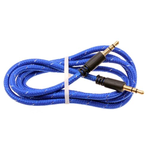 Cable Auxiliar 3.5mm Azul Trenzado 1m miniatura 1
