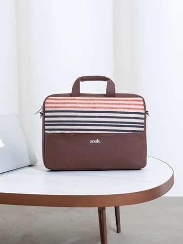 Image of ZOUK Arin Laptop Bag | Slim & Stylish Laptop Bag for Women Office Use | Fits 15.6+ Inch Laptop | Padded Compartment Fits up to 17 Inch Laptop | Water-Resistant | Lightweight