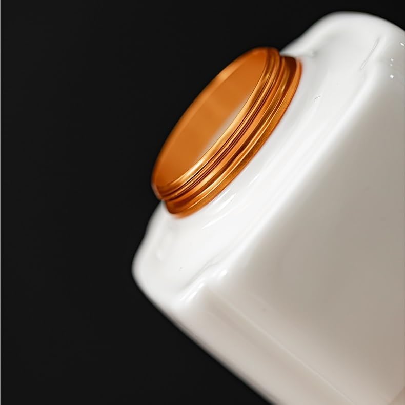 SONGCHAO Sugar Jar Tea Can Alloy Lid Sealed Can Tea Box Household Ceramic Storage Can Moisture-Proof Tea Can Tea Canister