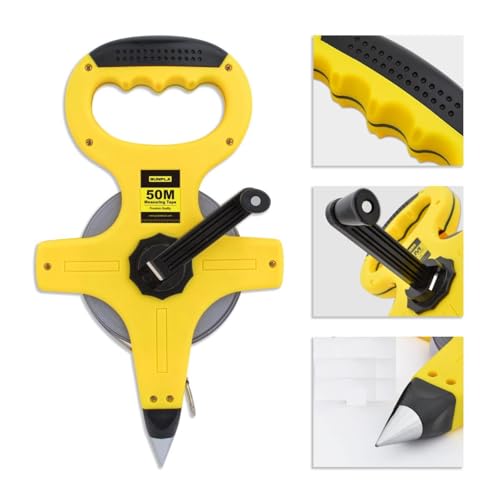 Image of Sevia Steel Tape Measure 30Meter /50Meter, Portable Stainless Steel Tape Measure Open Tape Measure with Metric Scales Marks, for Carpenters Woodworkers Architects Tools (50 Meter)