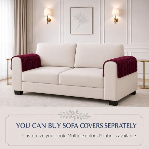 Image of STITCHNEST 'Haven Soft Series' Sofa Armrest Cover | Ultra Soft Plush Hand Rest Protector for Sofa & Couch Furniture, Washable Textured Arm Cover
