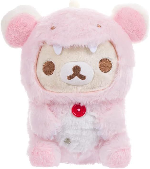 Korilakkuma San-X Original Plays with Dino Series Plush - Pastel Pink