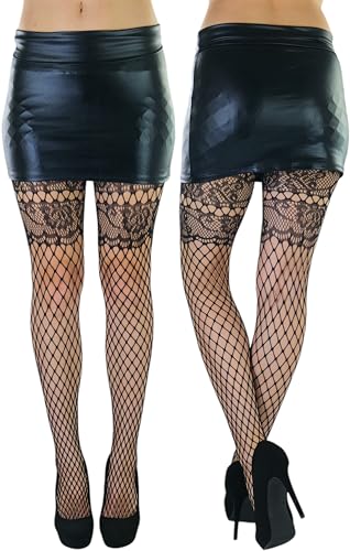 Image of ToBeInStyle Women's Faux Print Suspender Garter Sheers Pantyhose
