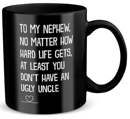 22Feels Funny Nephew Gift from Uncle No Matter How Hard Mug (Black) Boys Men Coffee Cup Teen Birthday Christmas Quinciero Graduation Holy Communion Present Idea (11oz) 22Feels Funny Nephew Gift from Uncle No Matter How Hard Mug (Black) Boys Men Coffee Cup Teen Birthday Christmas Quinciero Graduation Holy Communion Present Idea (11oz)