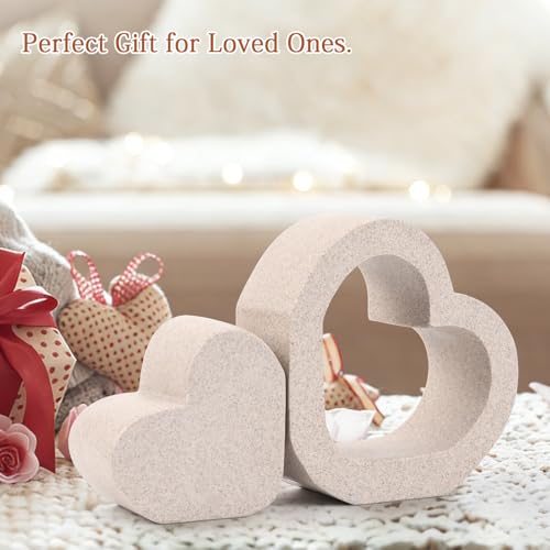 Conjunto de 2 Estatuas de Corazón de Resina miniatura 3