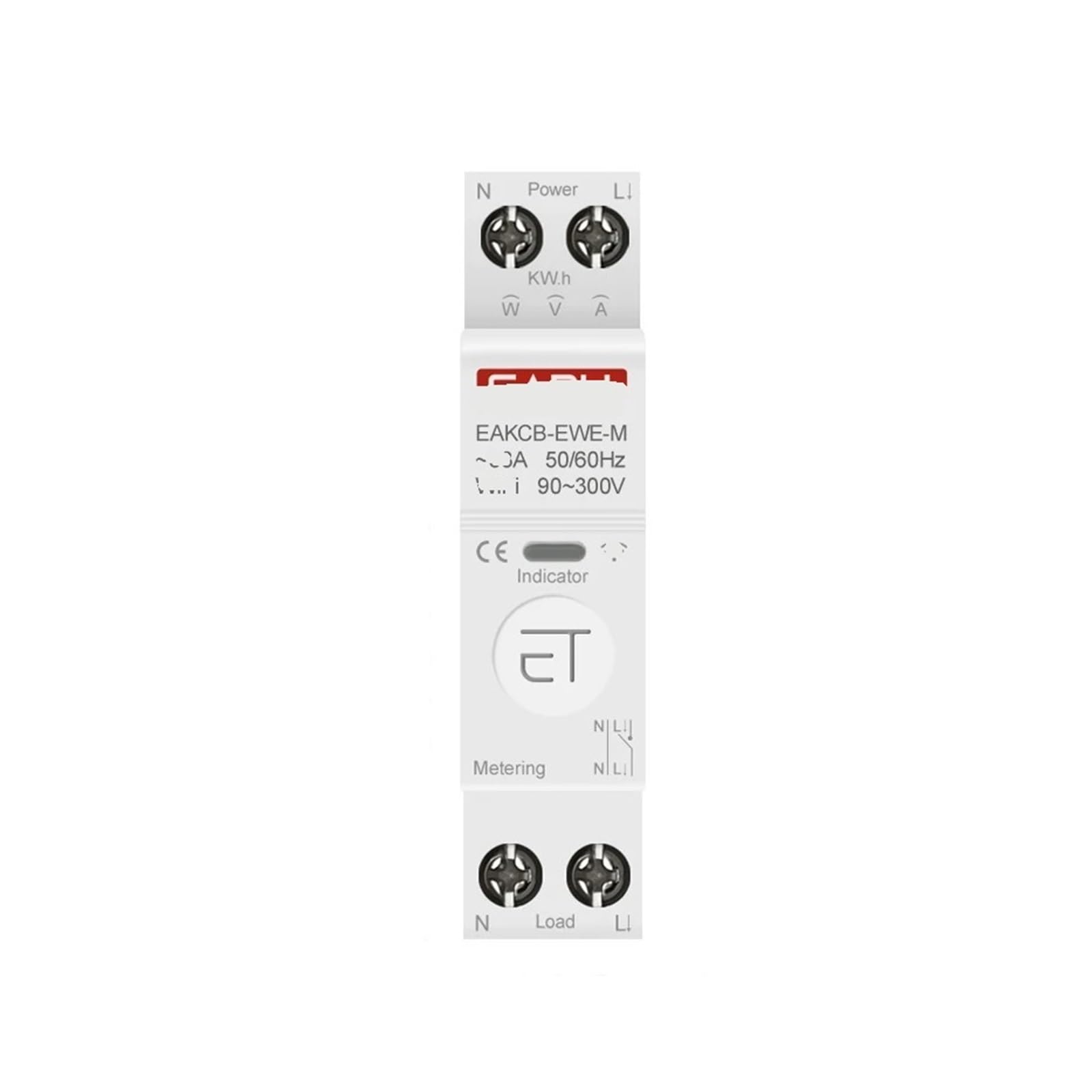 Disjoncteur intelligent 1P minuterie kilowatt-heure et protecteur de tension 25A