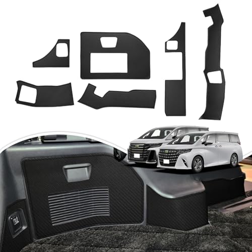 Cartist アルファード40系 ヴェルファイア40系 に適用 ラゲッジルームガード キックガード プロテクター 保護カバー ALPHARD VELLFIRE 40系 2023年6月～現行 車種専用設計 トリムカバー 汚れ防止 キズ防止 蹴り防止 アクセサリー 内装パーツ カスタムハーツ PVCレザー 6PCSセット（カーボン調）