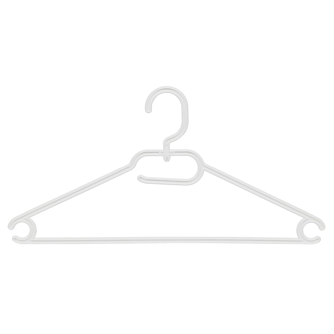Kleiderbügel, Vielzweckbügel, 50er Set, Kunststoff, Weiß, Bluse, Shirt, Hemd, Jacke, Rock, 360° Drehbarer Haken, 42 cm (8445_01/50)