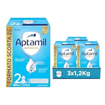APTAMIL 2 - Latte di Proseguimento in Polvere per Neonati dai 6 ai 12 mesi - Formato Convenienza da 3600 grammi (3 confezioni da 1200g)