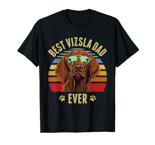 Vizsla Best Dog Dad Ever Rétro Sunset Beach Vibe T-Shirt