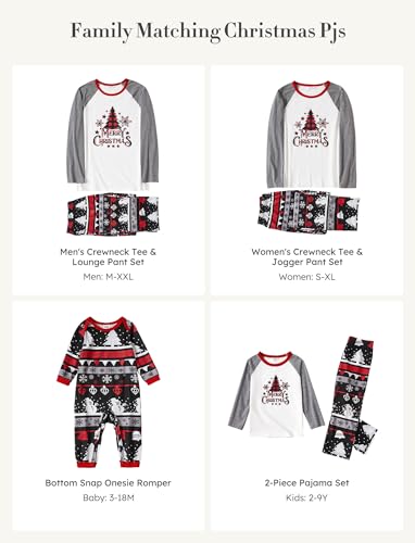PATPAT Conjunto de pijamas de Natal para a família, pijamas de Natal para a mamãe e eu, roupas de Na