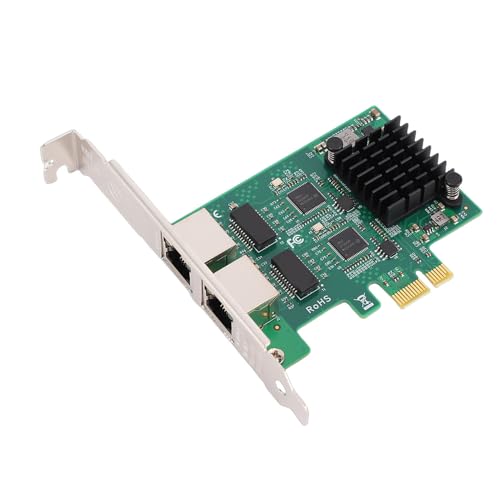 Tarjeta de Red Yunseity, Adaptador Ethernet con Puerto RJ45 Dual 10 100 1000Mbps Gigabit con Conectores Chapados en Oro y Disipador de Calor para PC de Escritorio miniatura 5