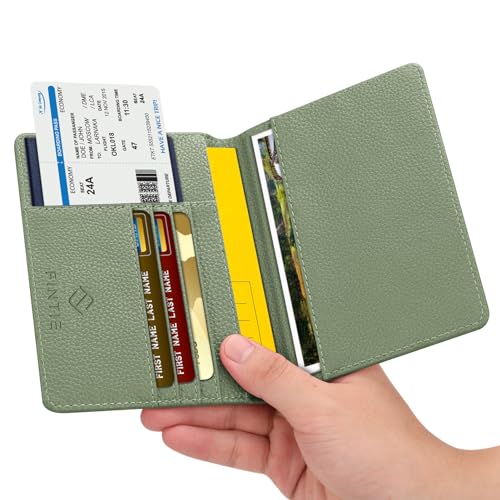 Image of FINTIE Passport Holder, Slim Travel Wallet RFID Blocking Card Case Cover Passport Cover Protector Essentials with Credit Card Slots for Women /Men | Slim