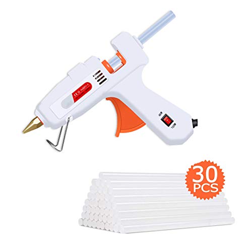 Hovico Hot Glue Gun,60/100W Dual Power Supply High Temperature Heavy Melt Gun with 30 Strong Rubber Rods Hot Melt Glue Gun Applicable to DIY Small Process Quick Maintenance