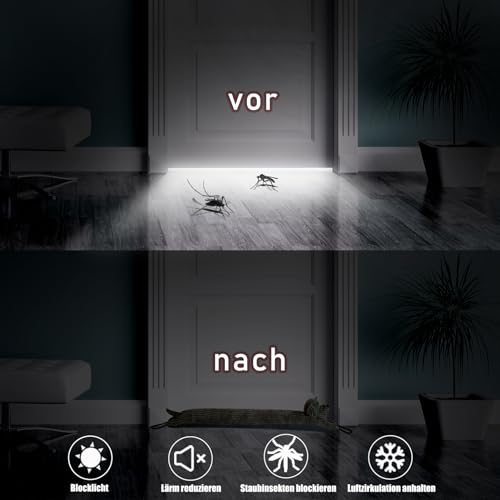 Forecronic Unter Tür Zugluftstopper Dekorative Windstopper 122cm für Tür & Fenster, beschwert Tier Luft Zugluftstopper Schlange Lärm Blocker für unten an der Tür mit hängenden Schlaufen - Grau Hund