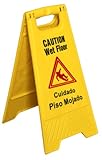 New Star Foodservice 54613 Safety Caution Wet Floor Sign English/Spanish 25-inch
