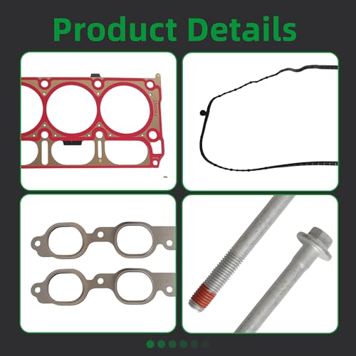 Image of Head Gasket with Bolts Set, HS26749PT, 2014-2020 Fits for GMC Sierra 1500 Yukon XL,for Chevrolet Corvette Tahoe Silverado1500,for Cadillac Escalade ESV 6.2L V8 OHV 16v,HGS3244,ES73121(56pcs)