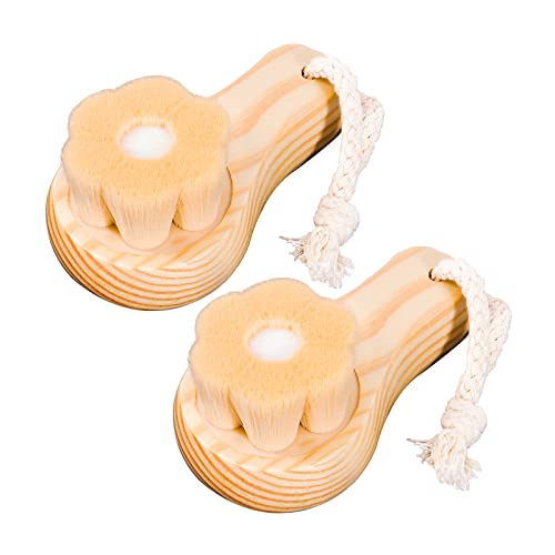 Facial Cleansing Brush For Face Exfoliation, Beomeen 2 Pack Ultra Fine Soft Bristle Face Brush For Deep Pore Cleansing, Wooden Handle Skin Cleaning Scrubbers For Men And Women #TOP10