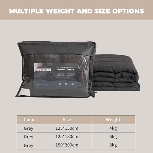 Miniatura 6 de Good Nite Manta Ponderada Manta Con Peso Para Adultos Para Aliviar El Estrés Manta Pesada Para Sentidos Tranquilos Gris, 4 Kg, 125 X 150 Cm