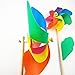 Ipetboom 5pcs Rainbow Pinwheels Decoration - Multicolored Windmill Toys for Kids Rainbow Flower Pinwheel Wooden Stick for Outdoor Garden Yard Home Party Decor Photo Props - 18.11x7.09x0.79in