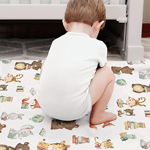 Hawskgfub Kids Toddler Animal Reading Blanket Boy Girl Gifts, Nursery Daycare Read Theme Book Flannel Fleece Bed Swaddling Blankets, Soft Lightweight Newborn Baby Shower Bedding Decor 40 X 50 Inch #TOP4