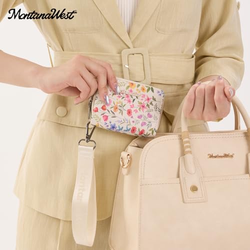 Image of Montana West Wallet for Women Female Ladies with a Detachable Wristlet Women's Wallet Flower Rfid Blocking Lining Minimalist Lightweight & Easy to Carry
